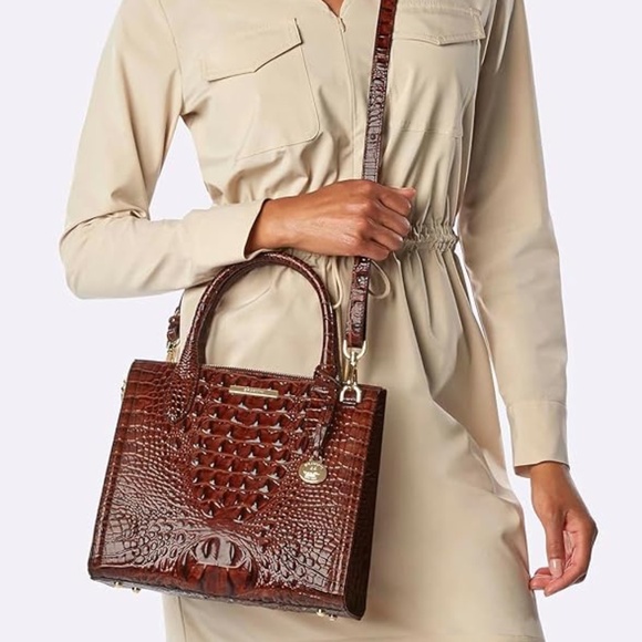 Brahmin Small Caroline Leather Satchel - Ivory Flashback - Picture 8 of 8